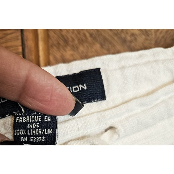 French Connection 100% Linen White Size Medium Relaxed Fit Pants - Picture 3 of 8